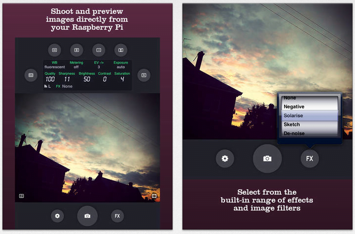 BerryCam app til at tage billeder på Raspberry Pi via iPhone
