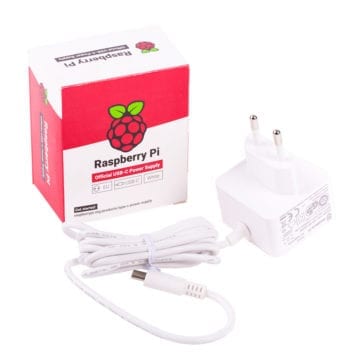 usb c strømforsyning raspberry pi 5v 3a hvid eu
