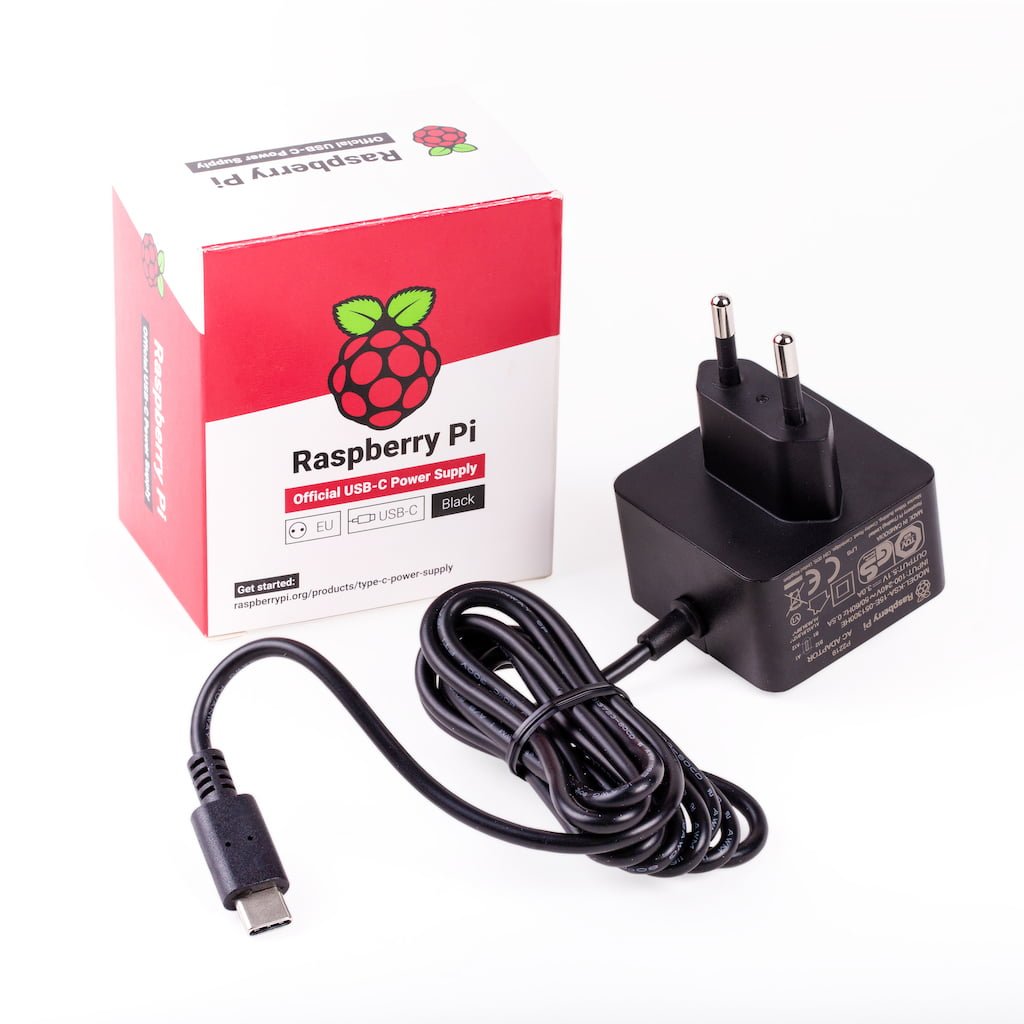 Offisiell Raspberry Pi USB-C Strømforsyning – EU – 5V 3A - Svart