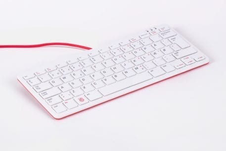 raspberry pi tastatur - dansk - rød/hvid