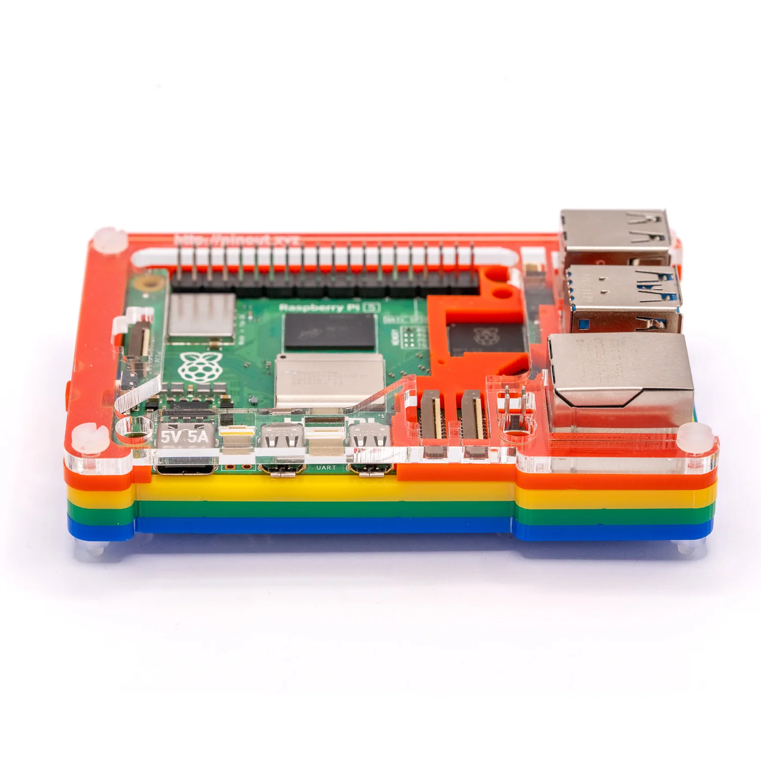 Pibow Coupe 5 - Case for Raspberry Pi 5 Rainbow