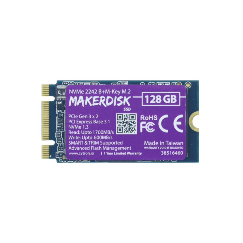 128GB M.2 SSD NVMe - Makerdisk - Med Home Assistant