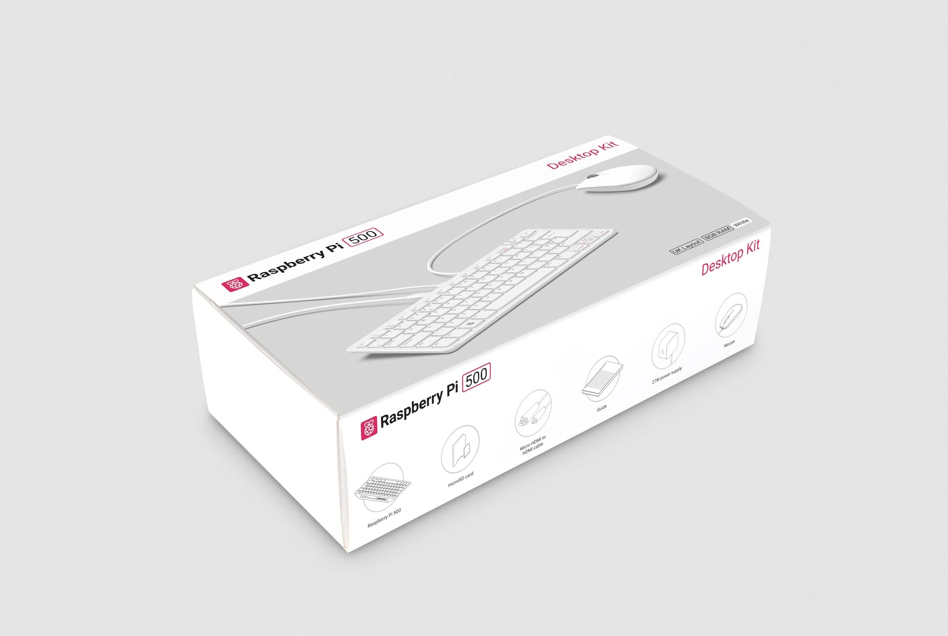 Official Raspberry Pi 500 Desktop Kit EU (US keyboard, EU power supply)